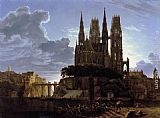 Medieval Town by Water by Karl Friedrich Schinkel